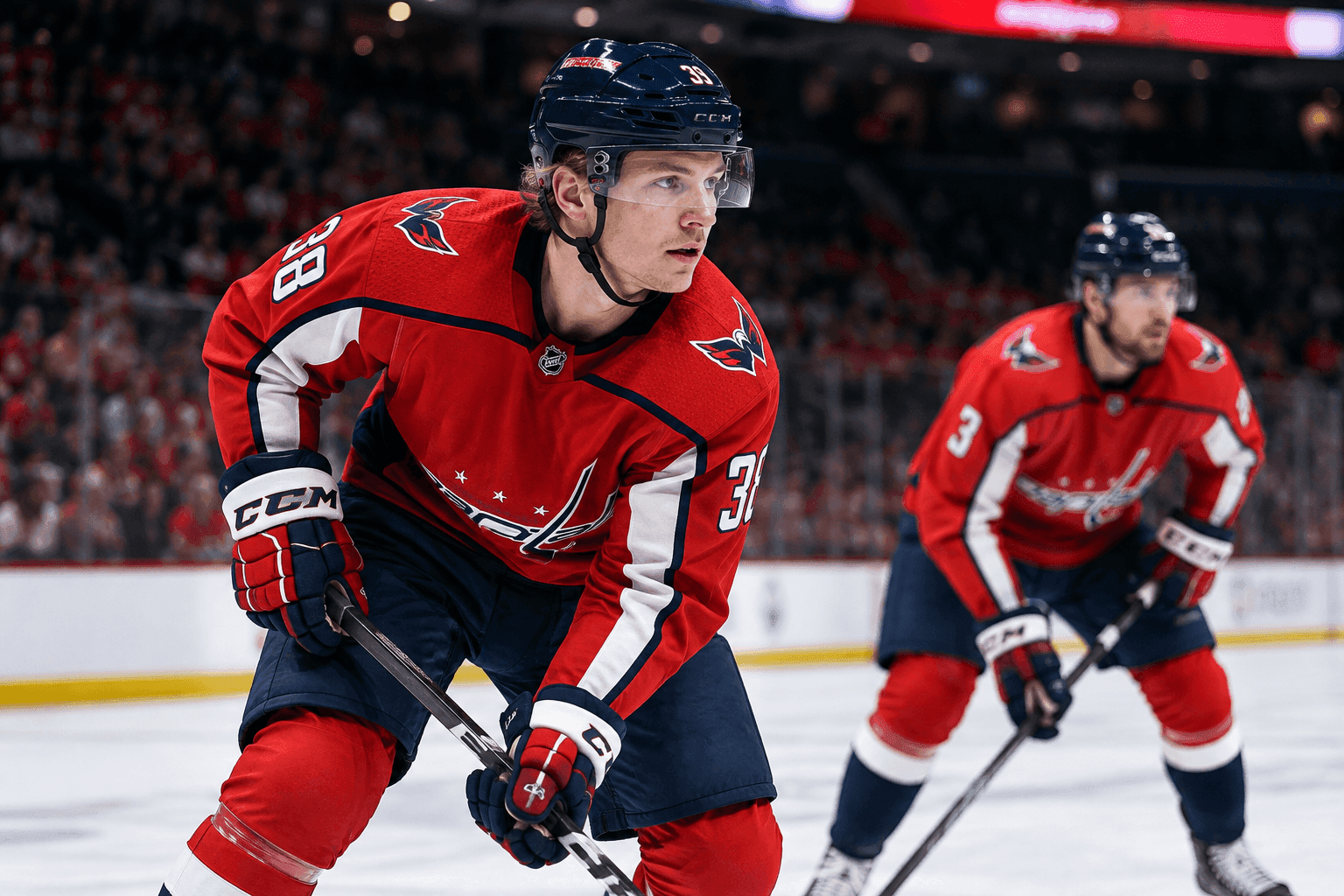 Editorial sports image for Capitals Blue Line Decimated as Rasmus Sandin and Matt Roy Hit Injured Reserve