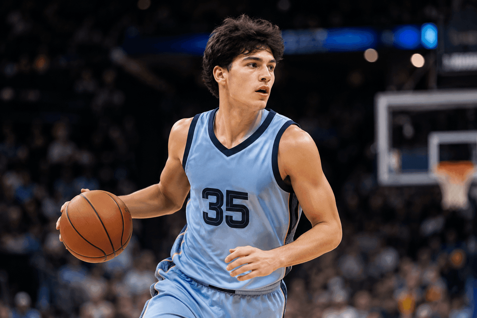 Editorial sports image for Grizzlies Rookie Karim Lopez Cleared to Return Monday After Knee Scare