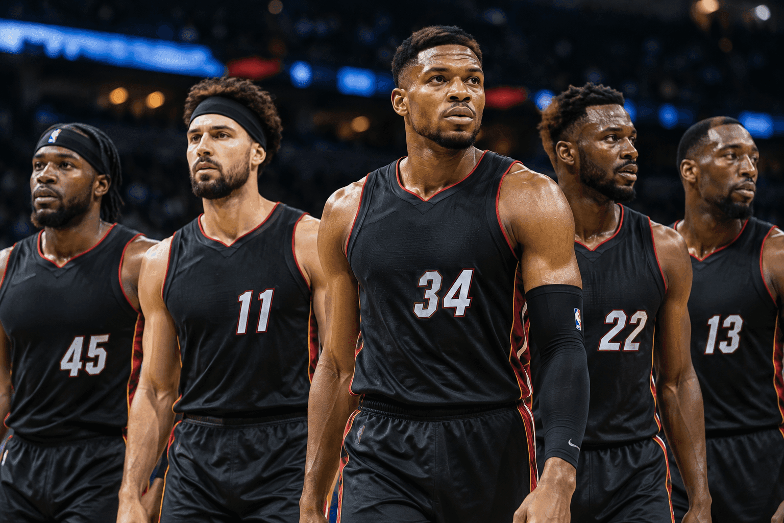 Editorial sports image for Heat Roll Out Star-Studded Starting Five That Can't Stop Bleeding Points