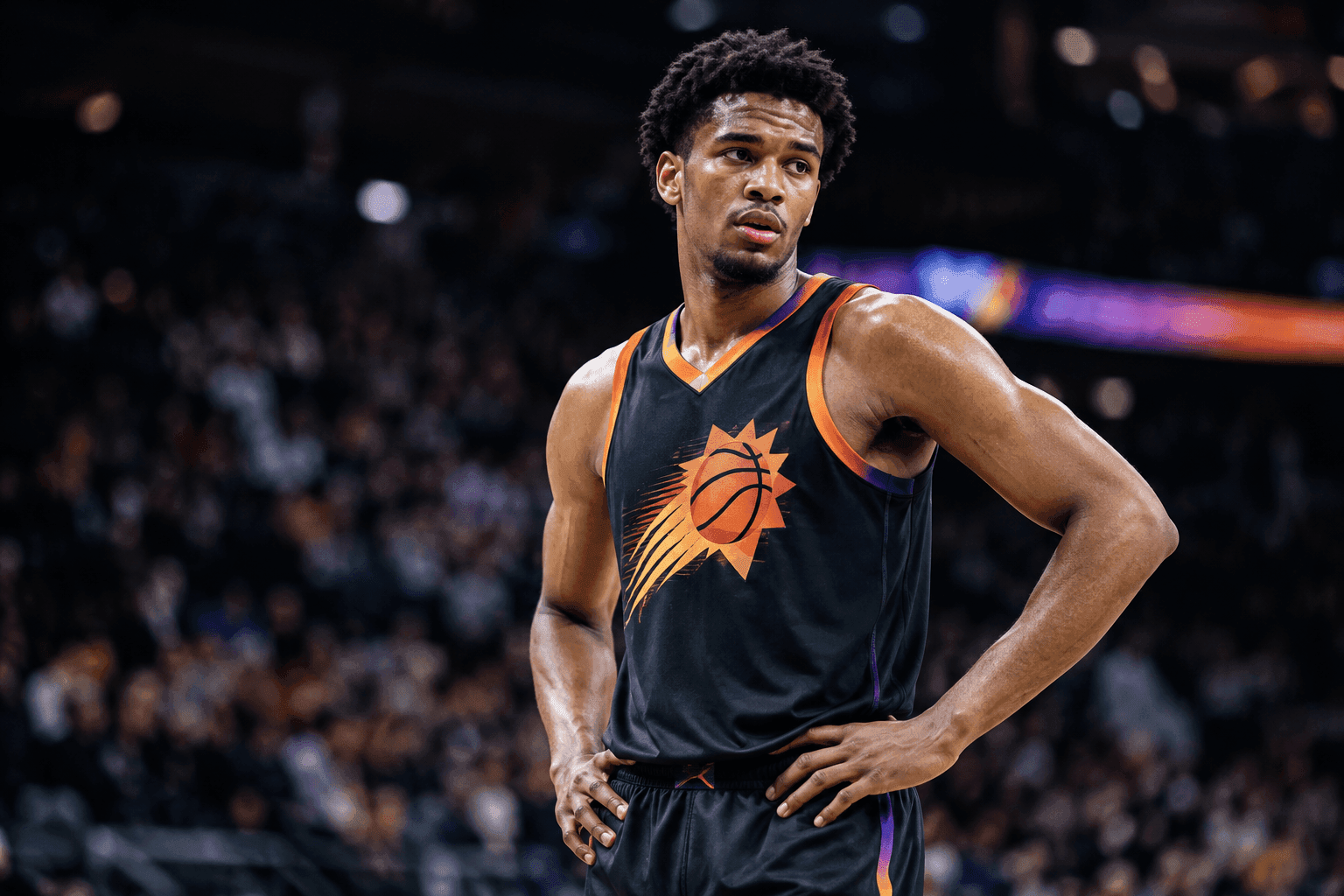 Editorial sports image for Suns Rule Out Oso Ighodaro Against Thunder With Oblique Strain