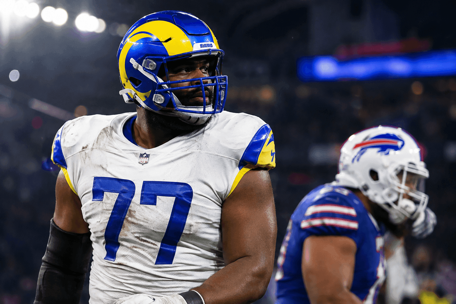Editorial sports image for Rams LT Alaric Jackson Suspended Two Games for Postgame Punch
