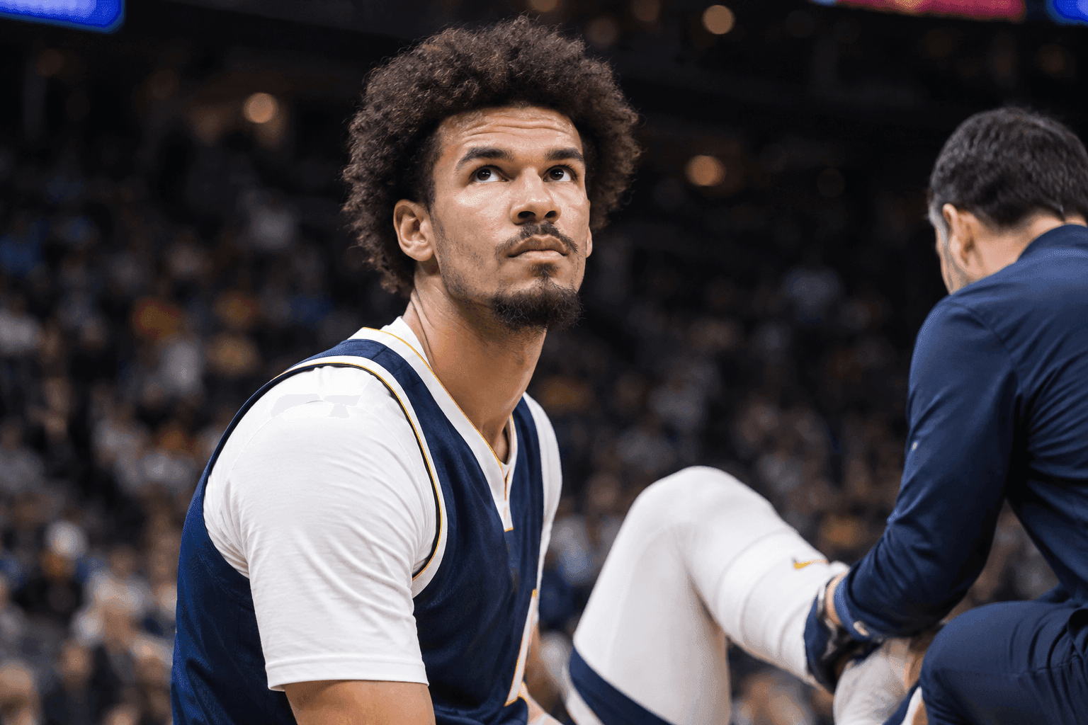 Editorial sports image for Cam Johnson Ruled Out for Saturday After Ankle Sprain Against Thunder