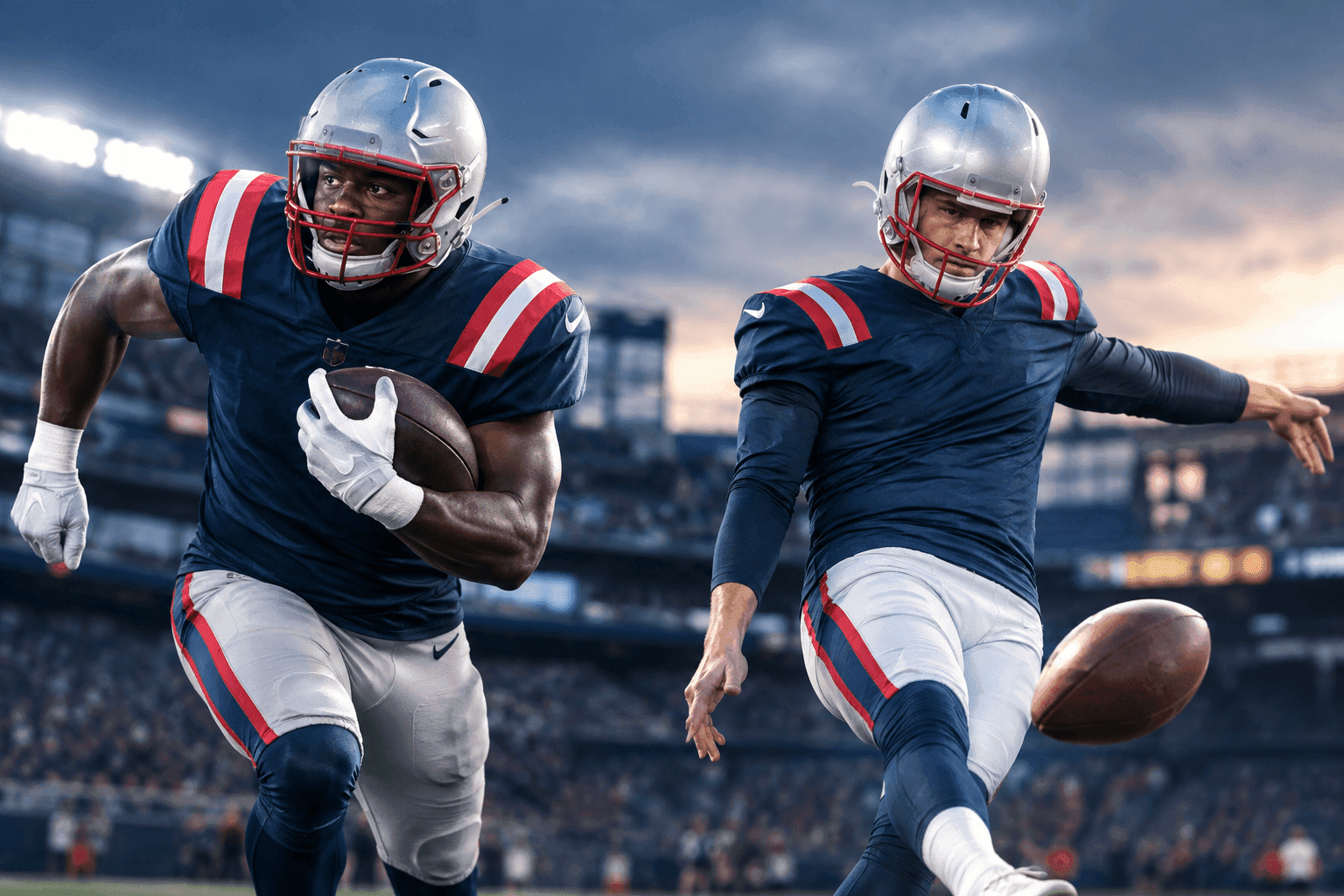 Editorial sports image for Patriots Elevate Lan Larison and Mitch Wishnowsky for Seattle Opener