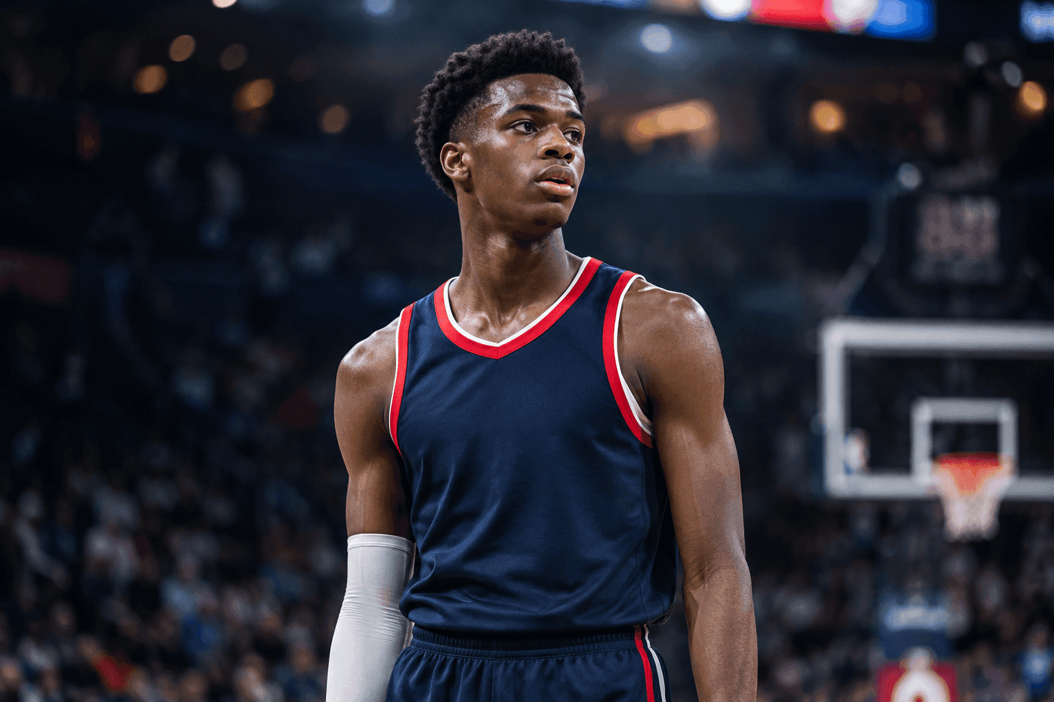 Editorial sports image for AJ Dybantsa Questionable for Wizards Home Opener After Preseason Ankle Sprain