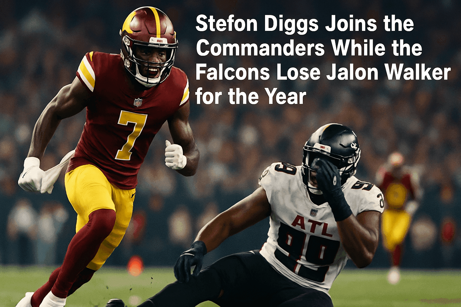 Editorial sports image for Stefon Diggs Joins the Commanders While the Falcons Lose Jalon Walker for the Year