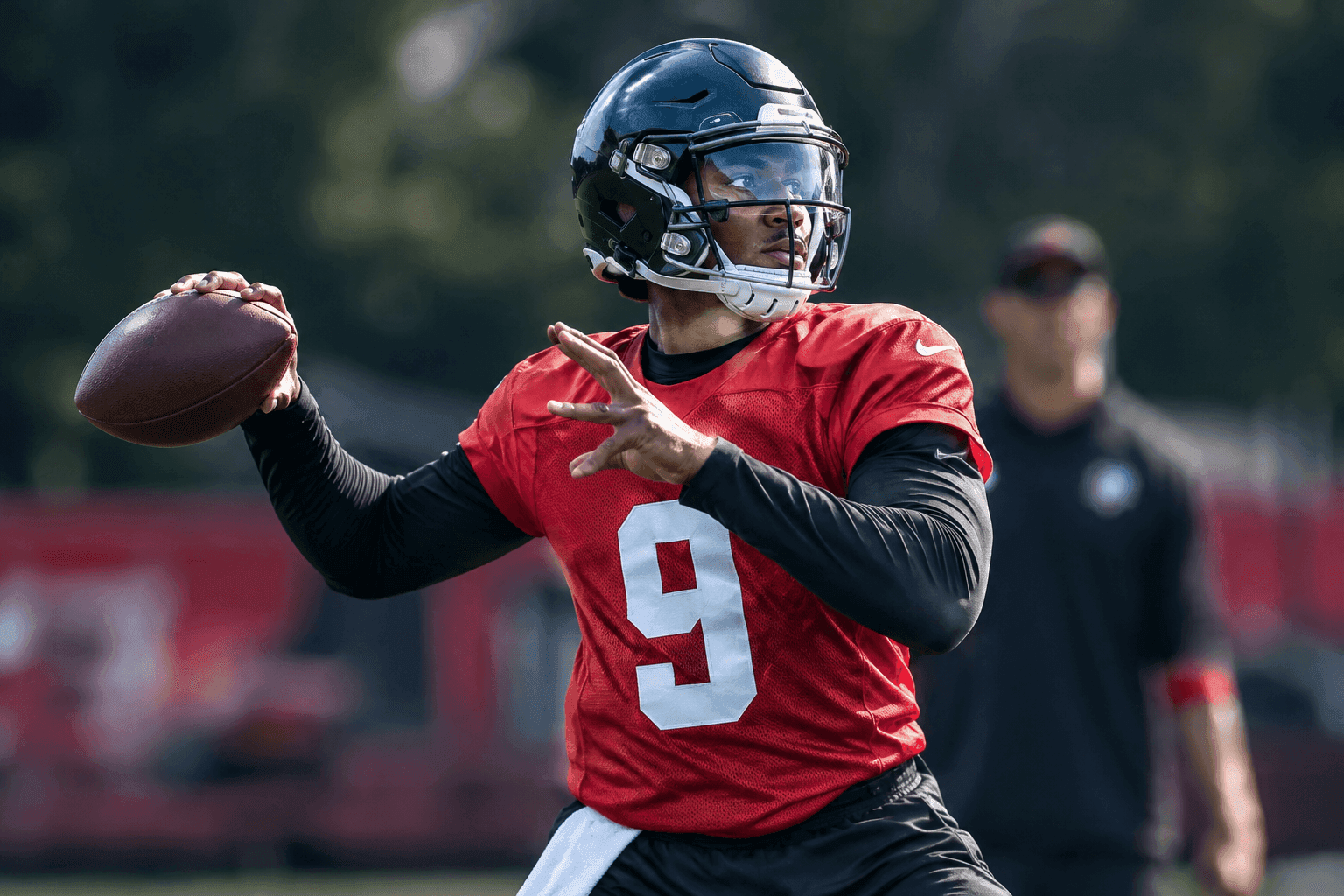 Editorial sports image for Michael Penix Jr. Takes First-Team Reps, Signaling a QB Shakeup in Atlanta