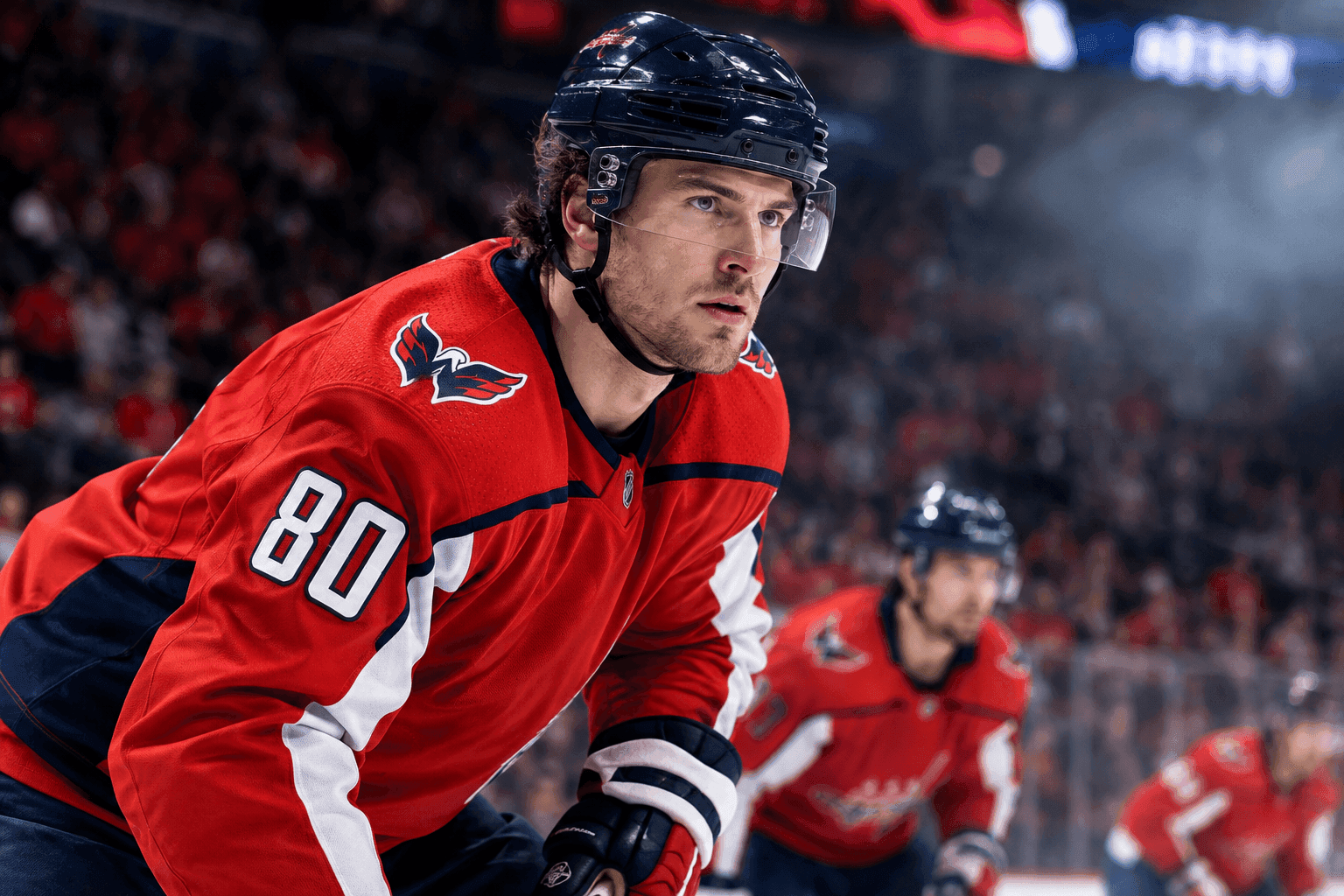 Editorial sports image for Pierre-Luc Dubois and Cole Sourdif Return to Capitals Lineup Against Reeling Sabres