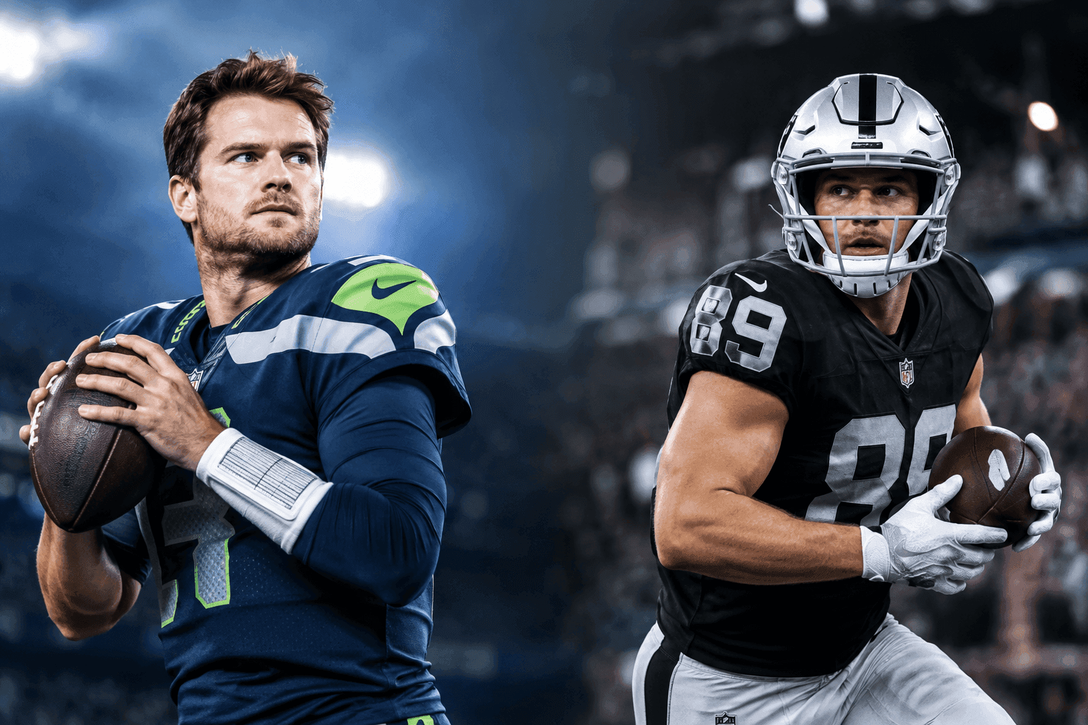 Editorial sports image for Sam Darnold's Glute and Brock Bowers' Knee Are Healing Faster Than Expected