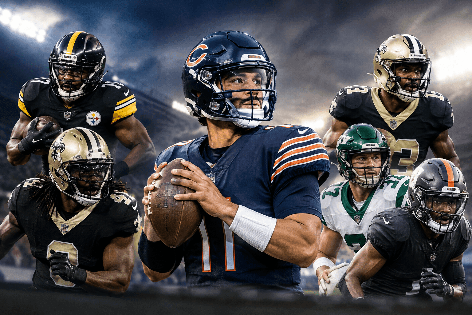 Editorial sports image for Caleb Williams and Rico Dowdle Return as Week 6 Actives Drop