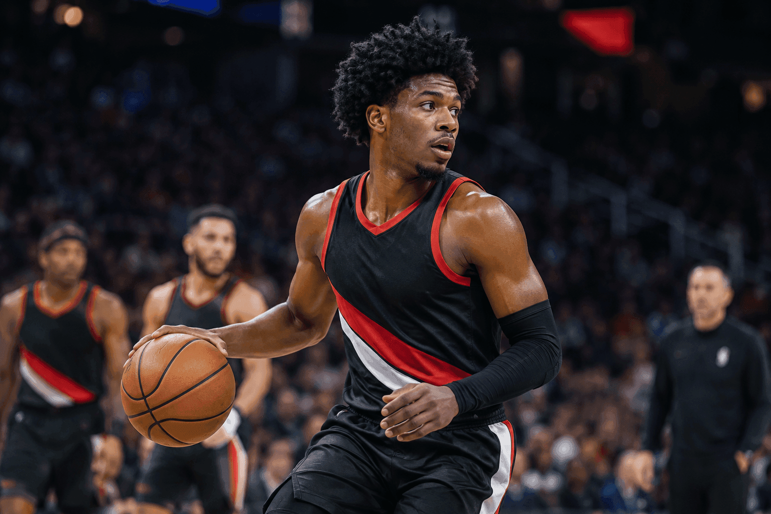 Editorial sports image for Scoot Henderson Gets the Keys as Ja Morant's Hamstring Solves Portland's Rotation Crunch