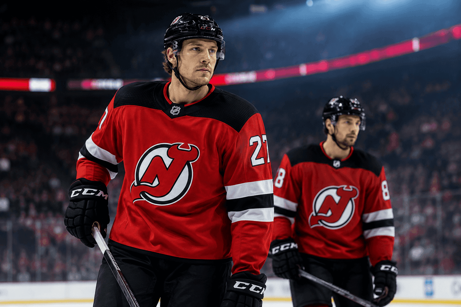 Editorial sports image for Devils Training Camp Opens With Brutal Injury Updates for Nick Bjugstad and Johnathan Kovacevic