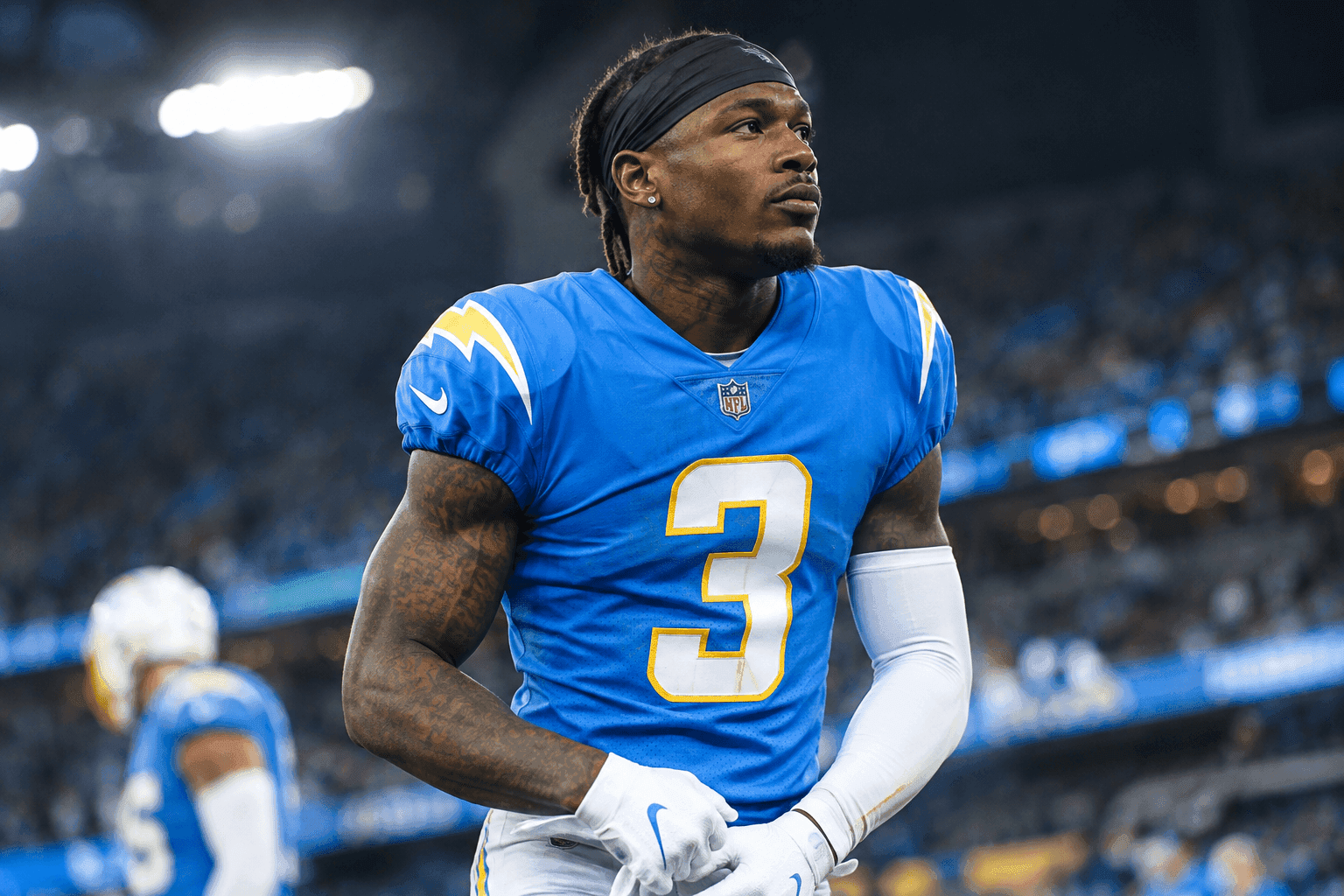 Editorial sports image for Derwin James Ruled Out Against Seahawks With Hamstring Injury