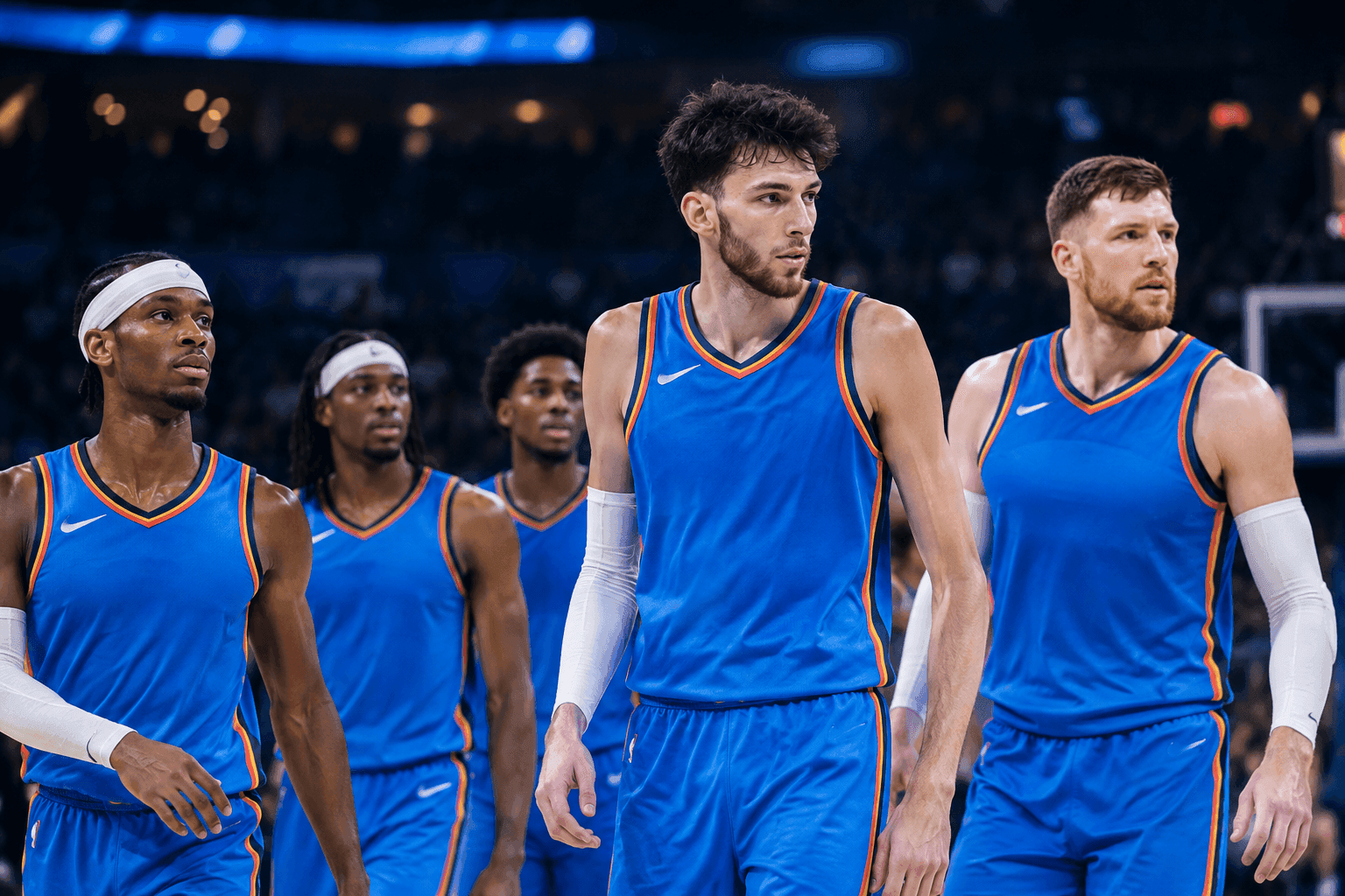 Editorial sports image for Thunder Go Supersized: OKC Rolls Out Massive Starting Five Against Spurs