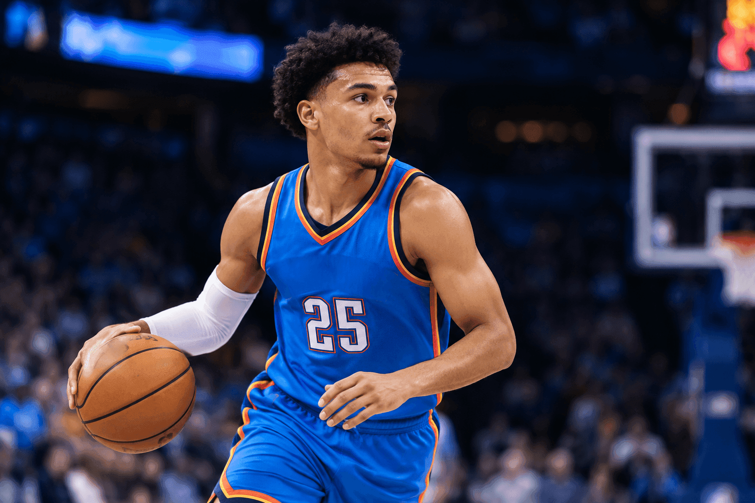 Editorial sports image for Ajay Mitchell Cleared to Return for the Thunder on Wednesday
