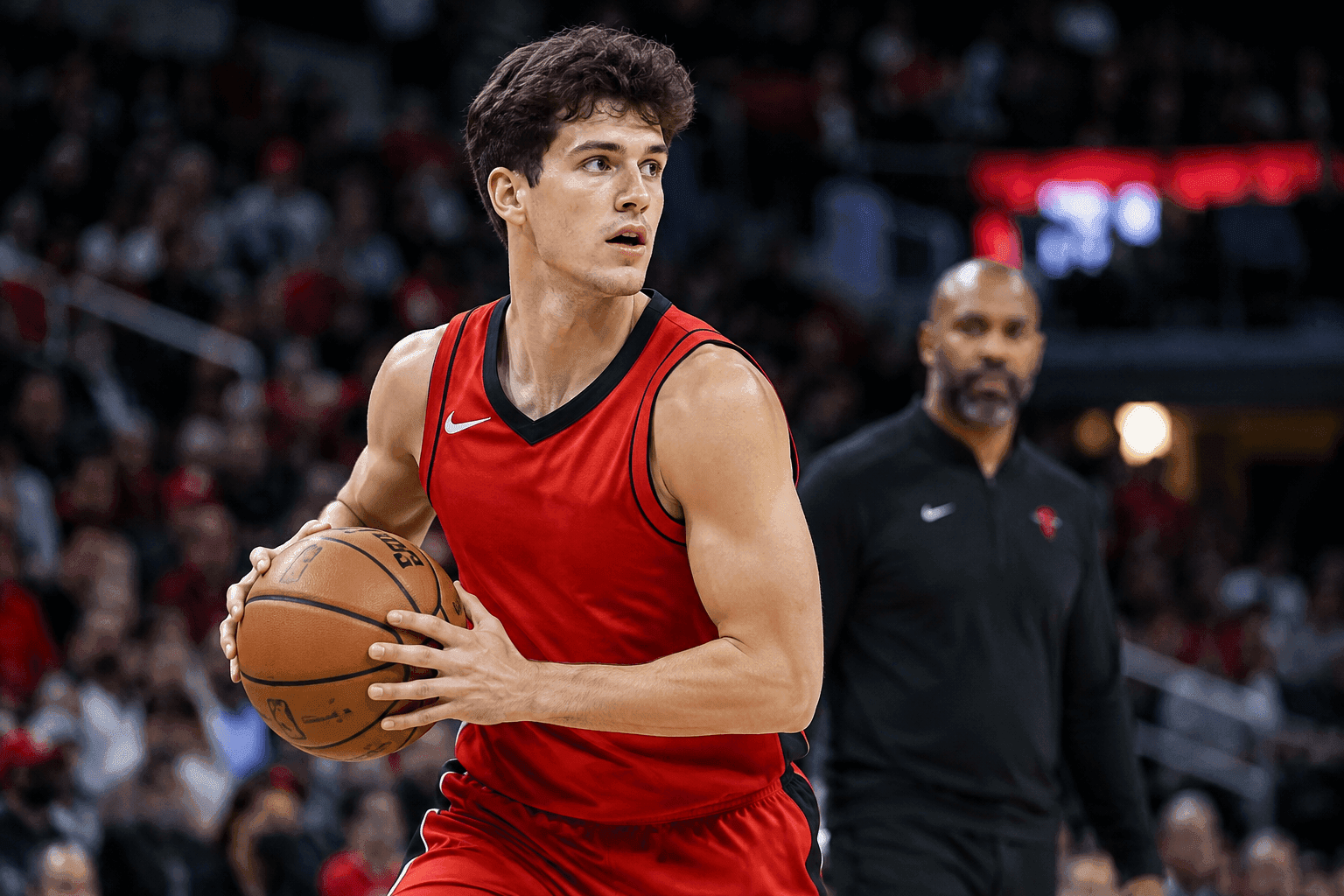 Editorial sports image for Reed Sheppard's Knee Bruise Derails Friday Night Plans Against the Spurs