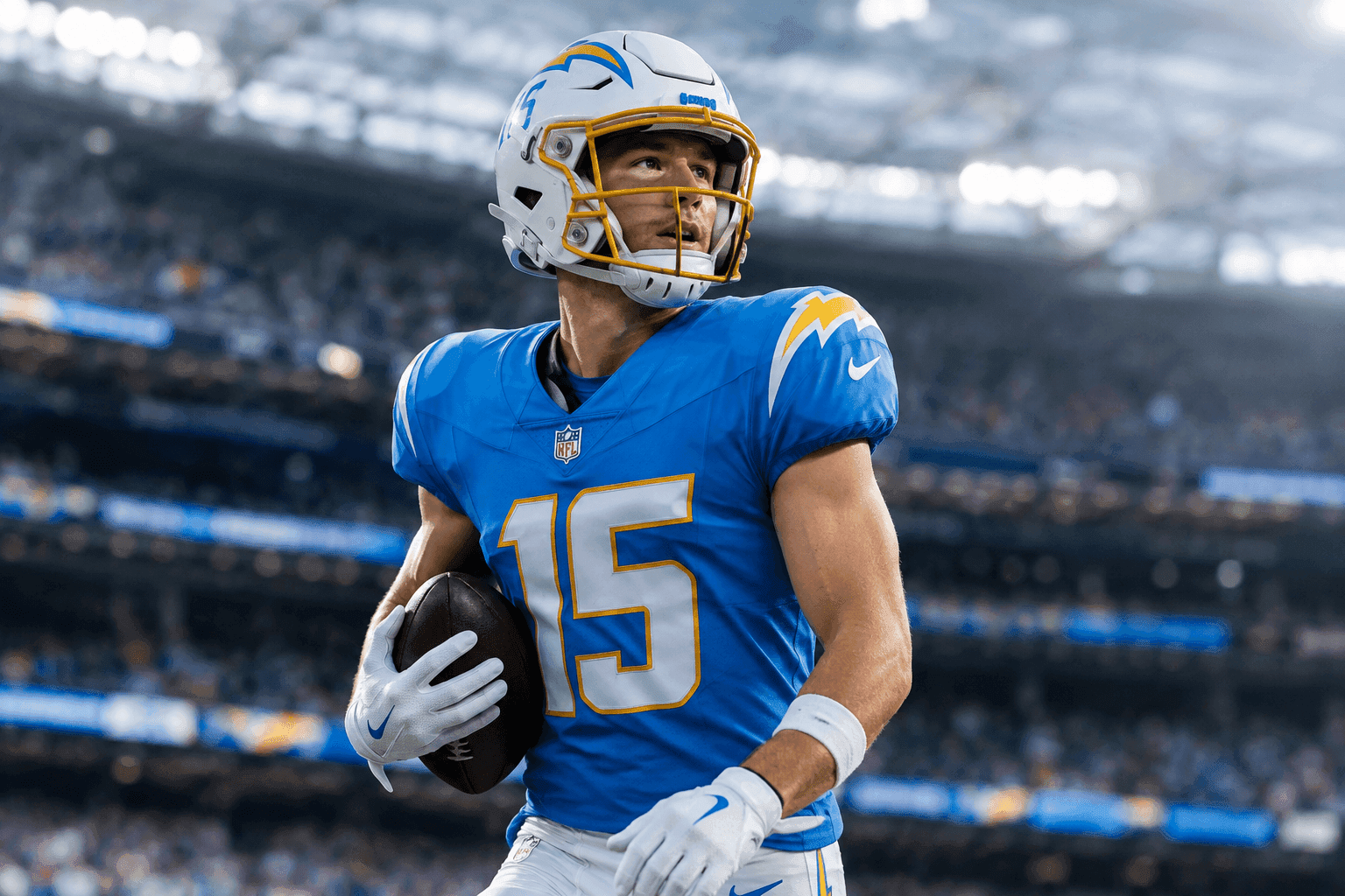 Editorial sports image for Ladd McConkey Defies Rib Injury, Officially Active Against Raiders