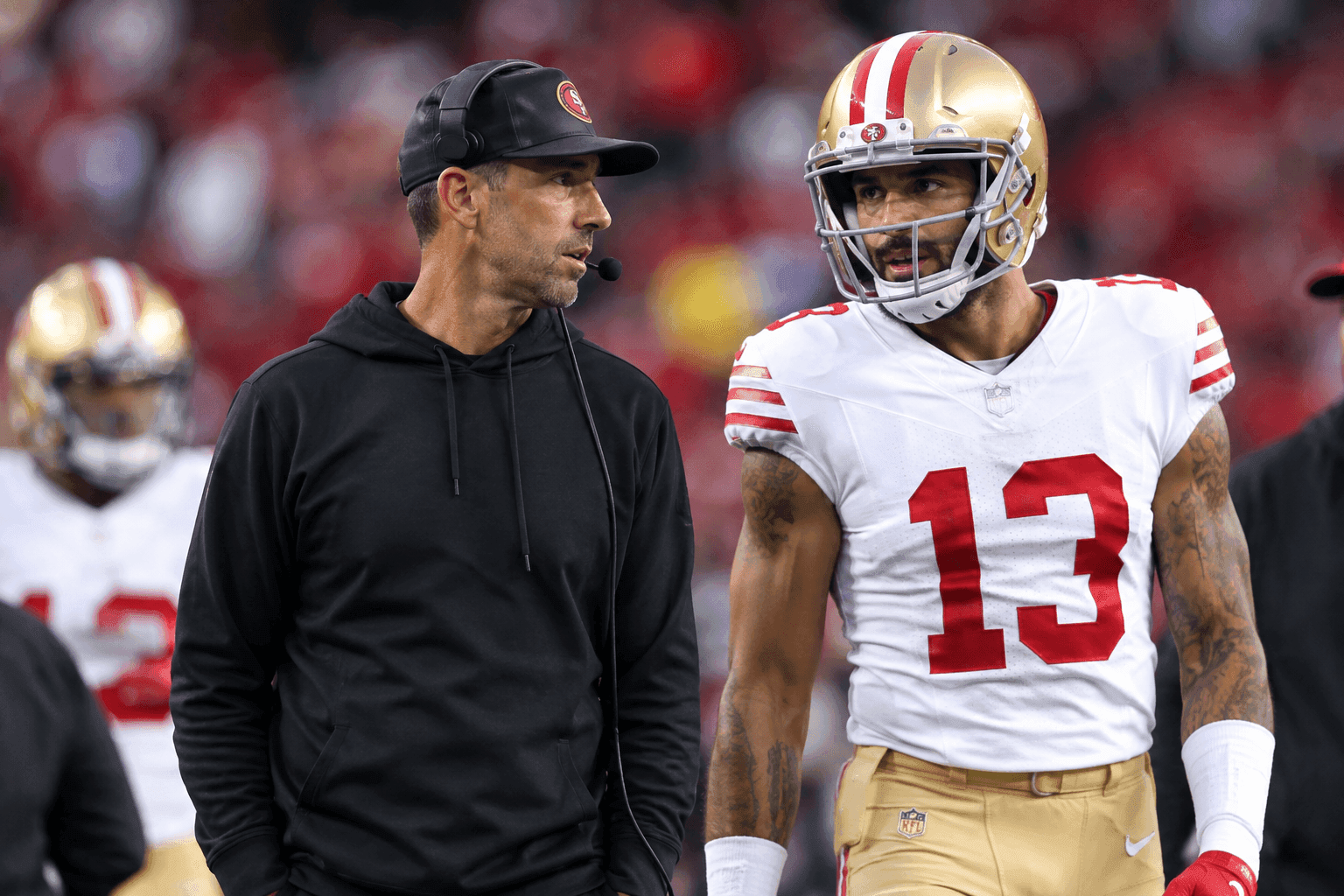 Editorial sports image for 49ers WR Room Takes a Hit: Mike Evans Dodges a Bullet, Demarcus Robinson Dodges the Rest of the Month