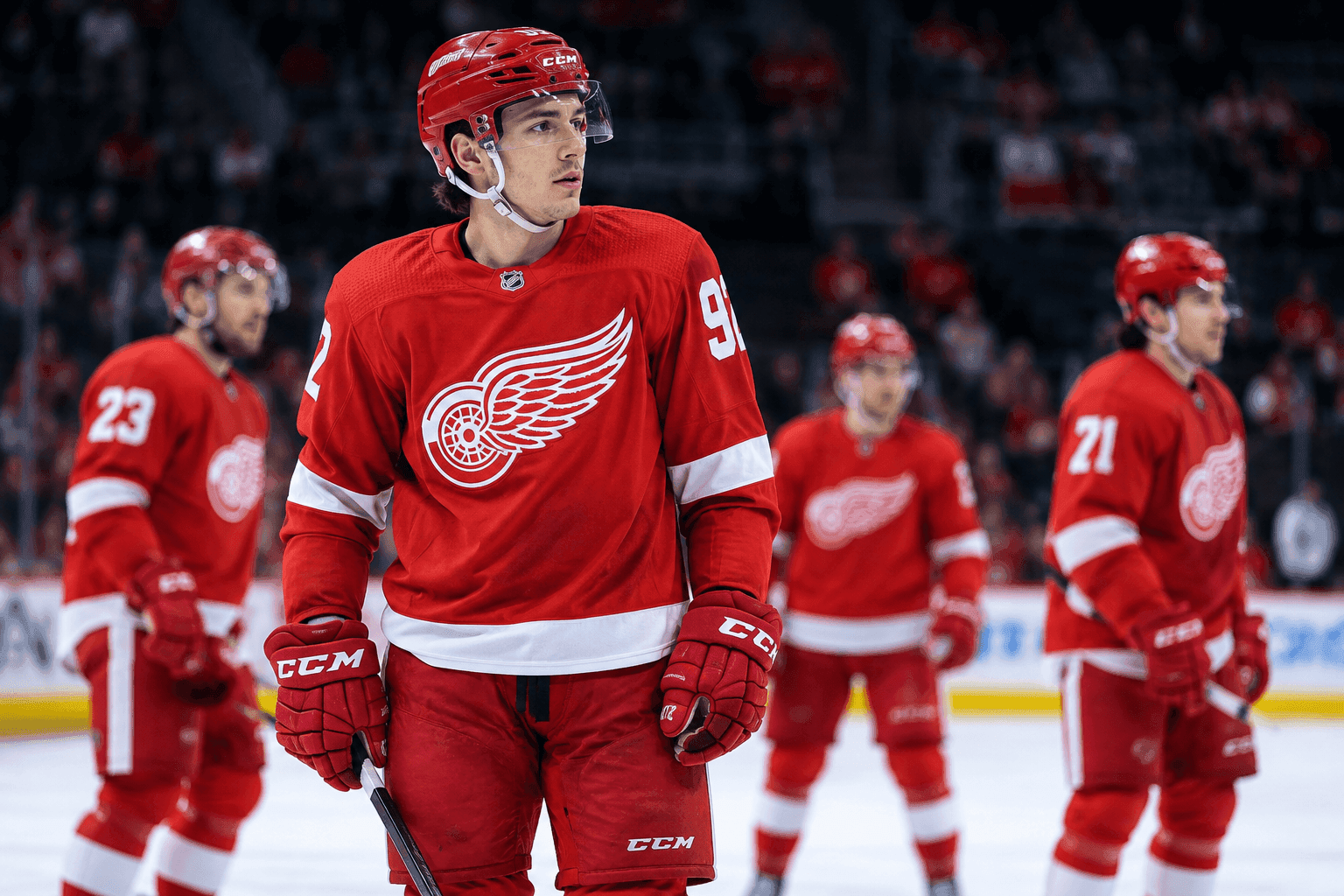 Editorial sports image for Red Wings Forward Depth Evaporates With Kasper, Appleton, and Compher Injuries