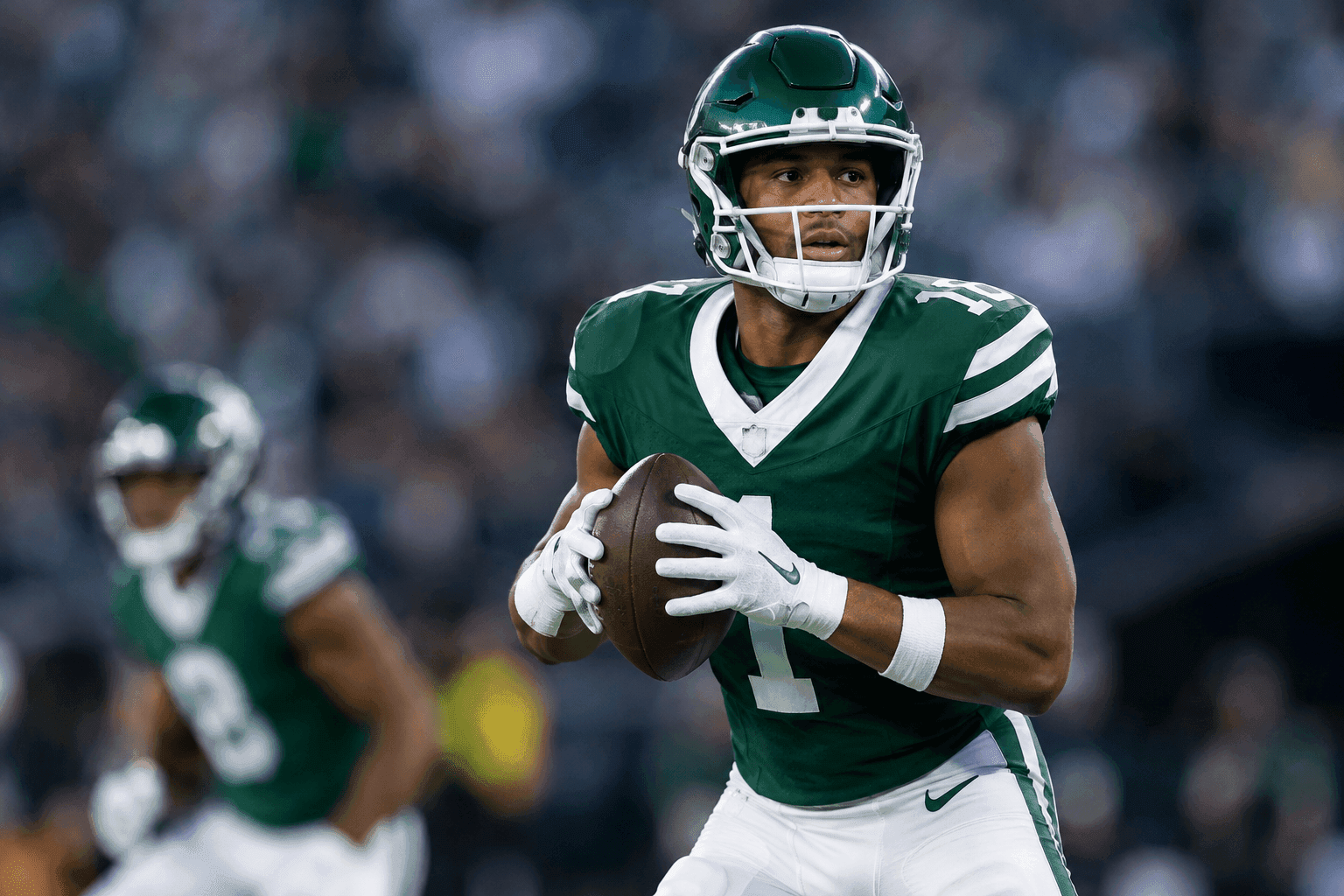 Editorial sports image for Jets TE Mason Taylor Out Week-to-Week With Thumb Injury