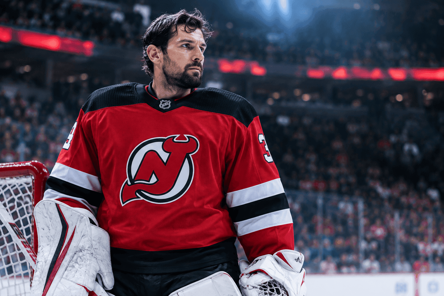 Editorial sports image for Connor Hellebuyck Set for Devils Debut Against the Stars