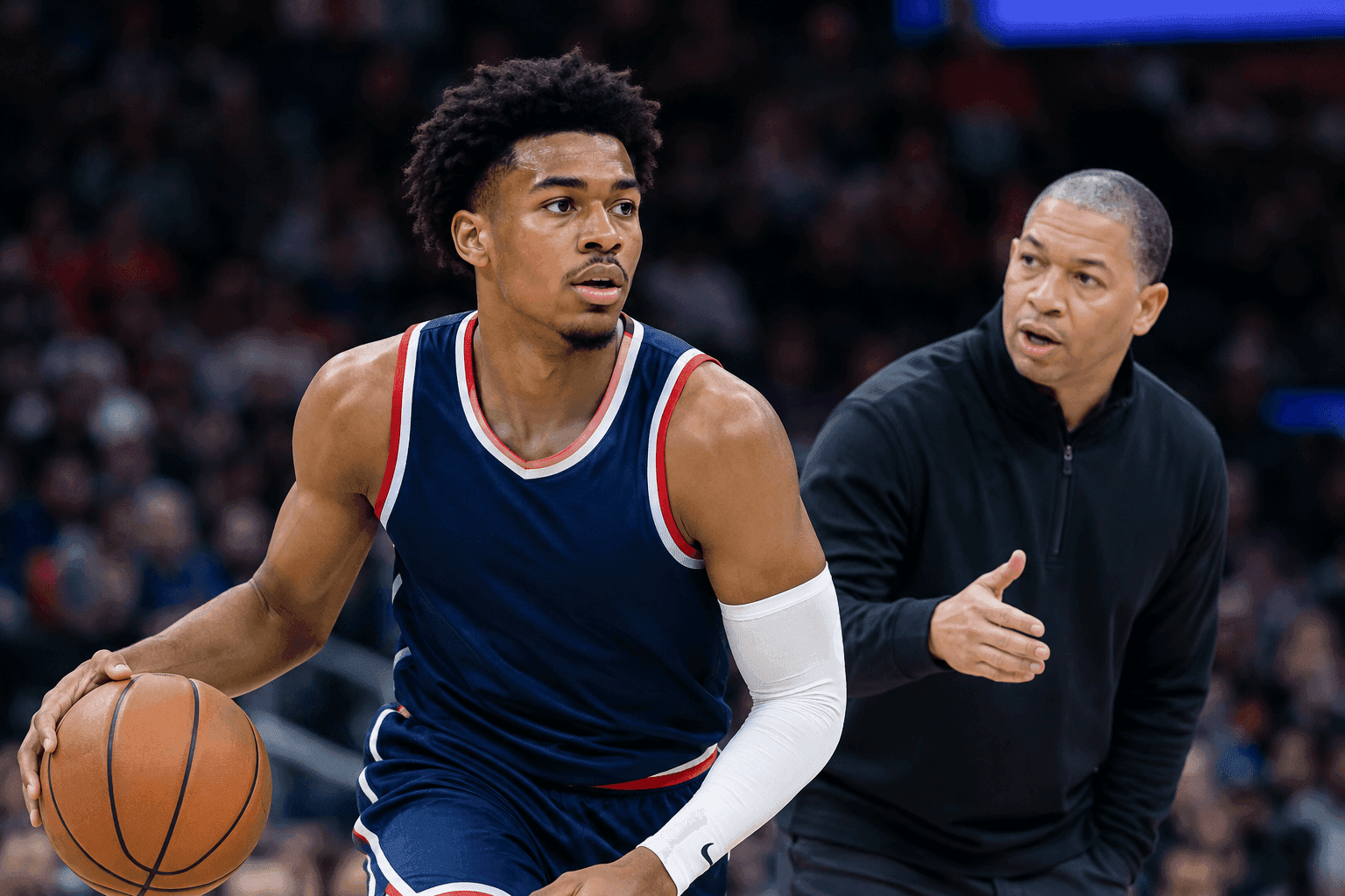 Editorial sports image for Ty Lue Taps Kobe Sanders to Start for an Injured Rui Hachimura