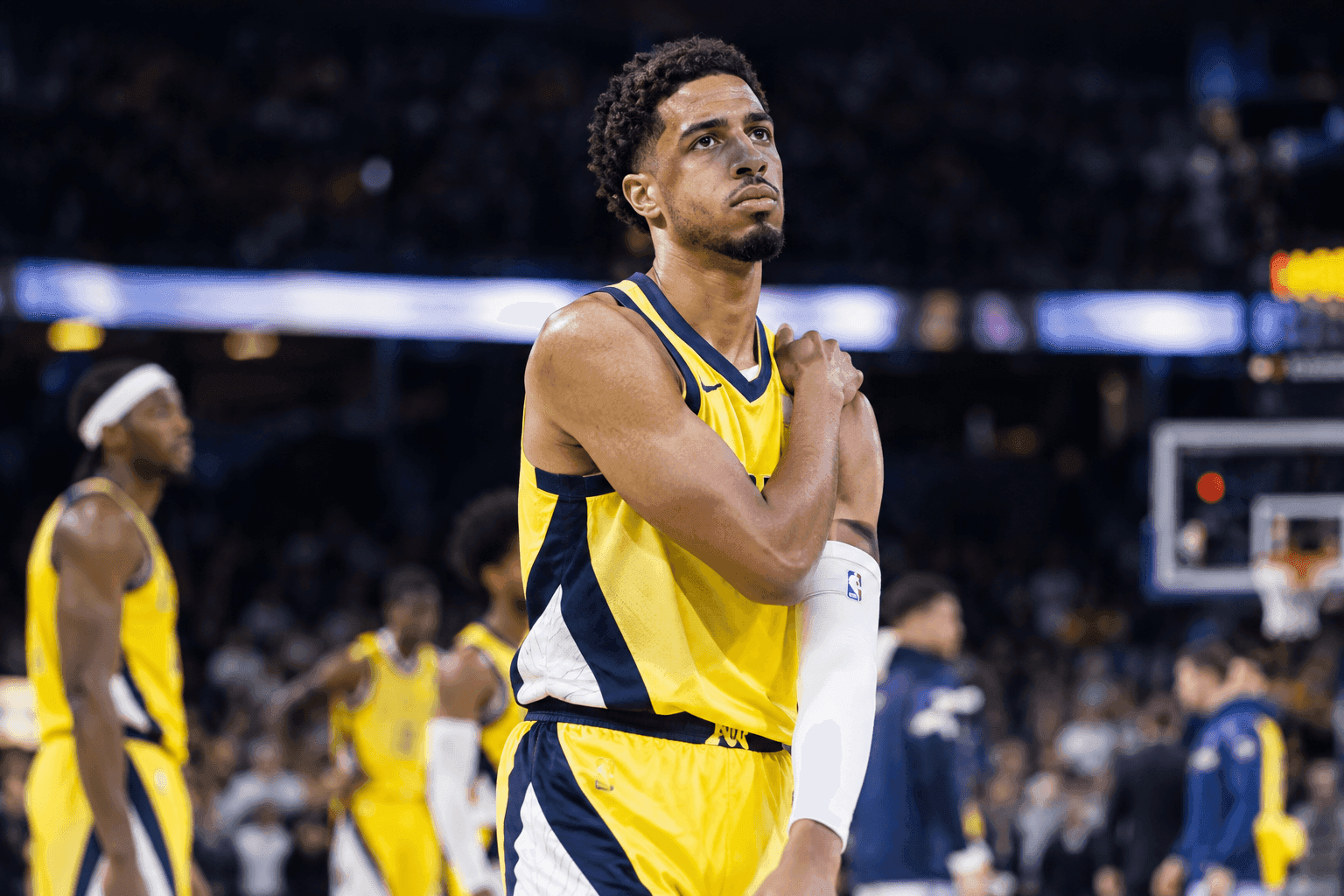 Editorial sports image for Tyrese Haliburton's Hamstring Injury Just Blew a Tire on the Pacers' Offense