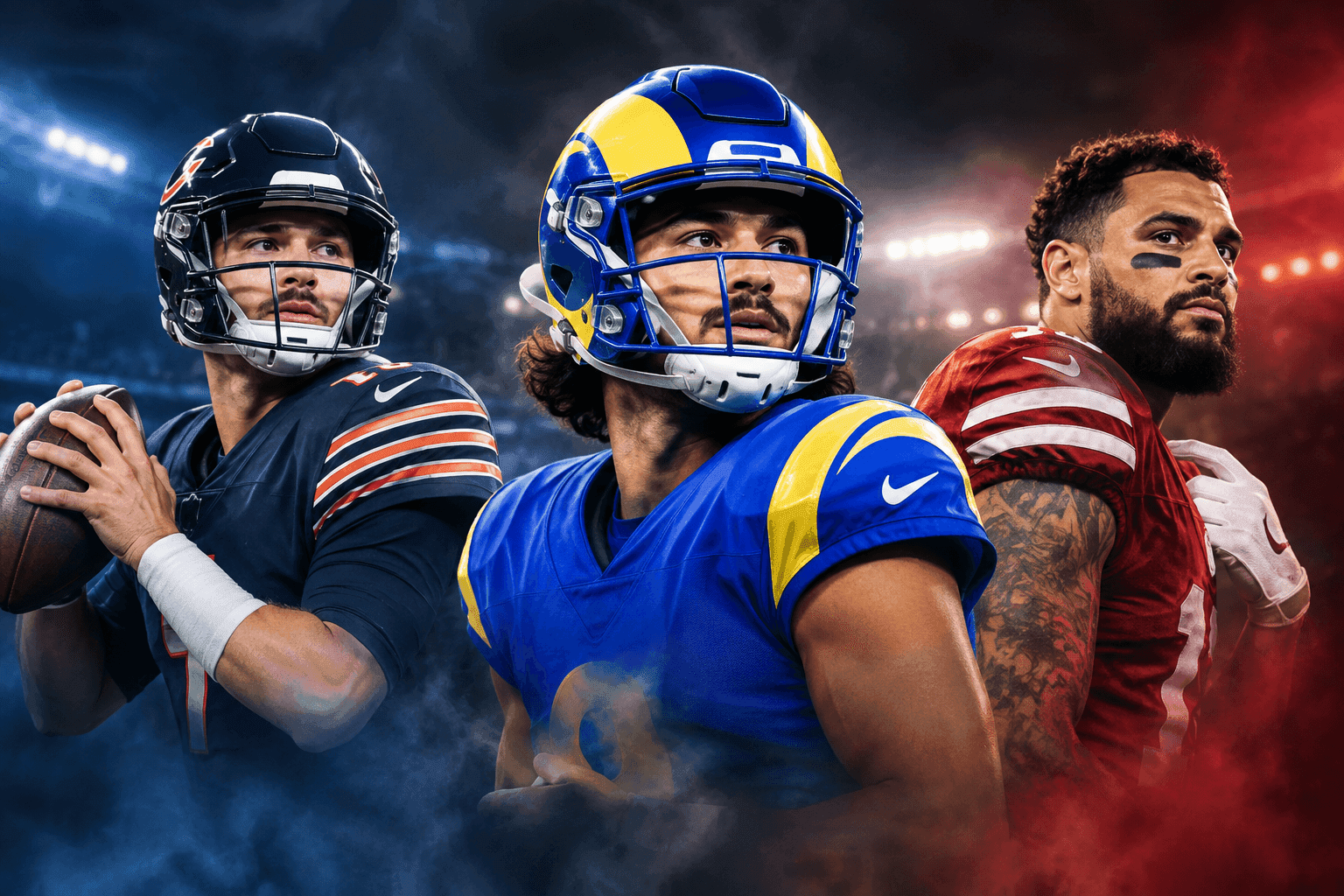 Editorial sports image for Sunday Morning Chaos: Bagent Starts for Bears, Puka Returns, and Evans Battles Rib Injury