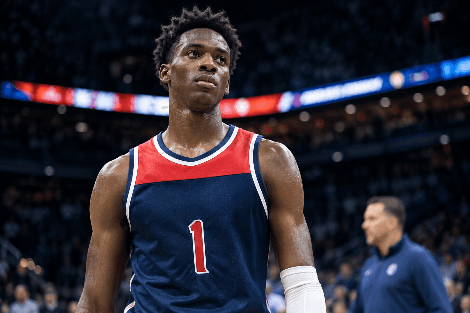 Editorial sports image for Wizards' Super-Team Era on Hold as AJ Dybantsa Ruled Out Monday