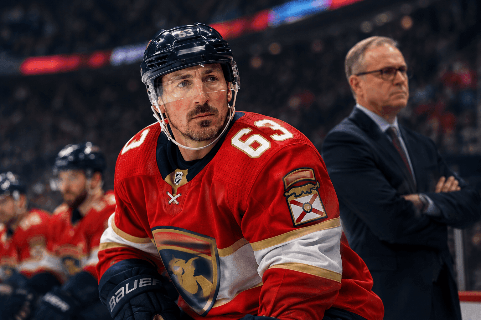 Editorial sports image for Brad Marchand Sidelined for Six Weeks in Massive Blow to Panthers
