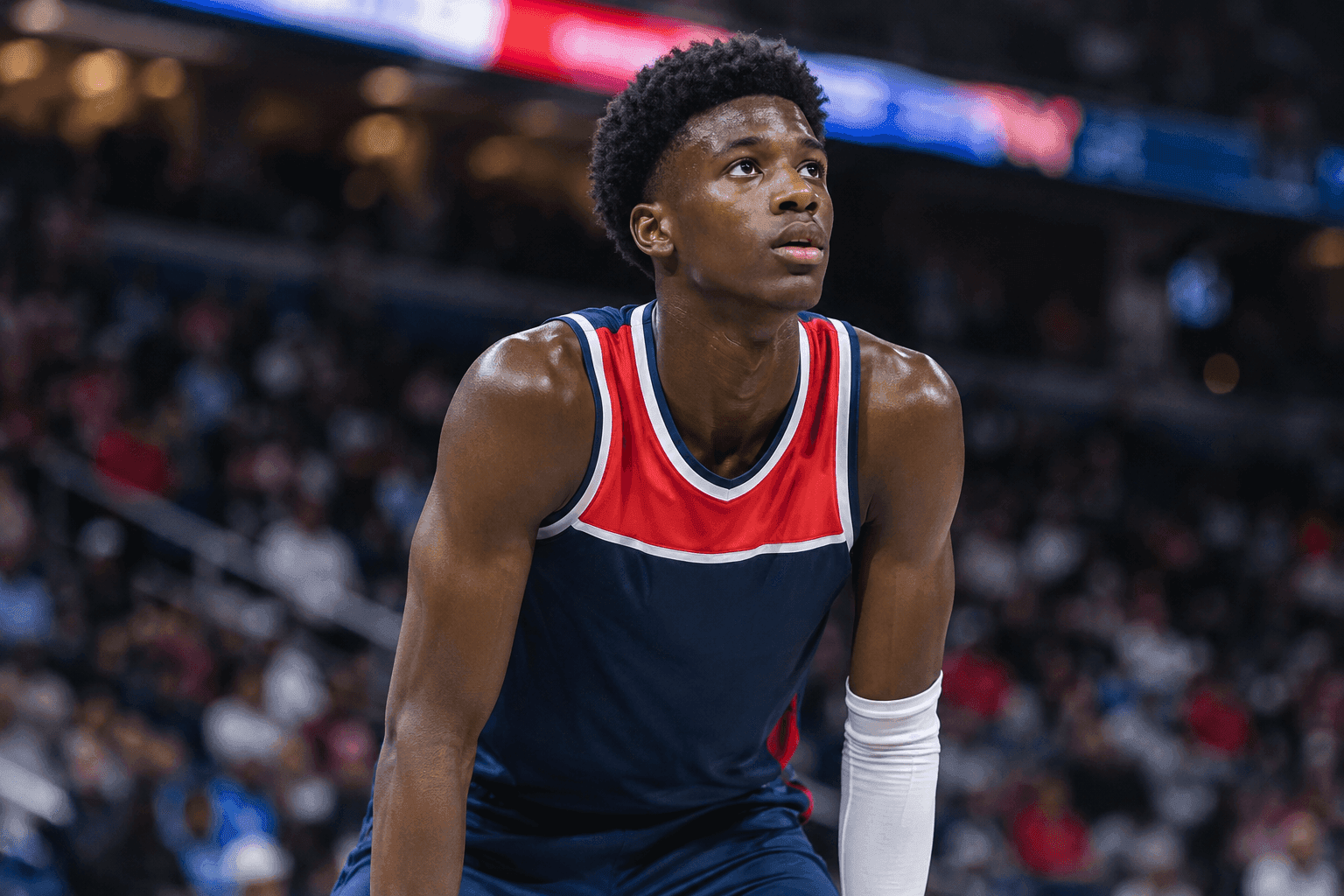 Editorial sports image for AJ Dybantsa's Ankle Keeps the Brakes on the Wizards' Rookie Hype Train