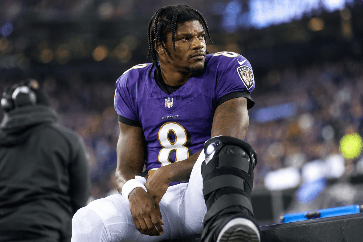 Editorial sports image for Lamar Jackson's Walking Boot Just Put the Entire AFC on Notice