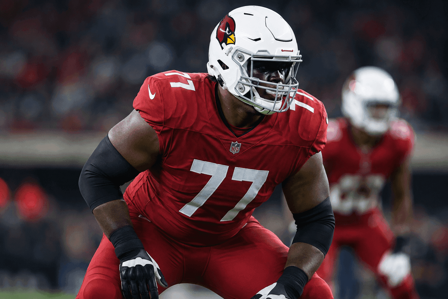 Editorial sports image for Cardinals Lose LT Paris Johnson Jr. for the Season to a Torn Bicep