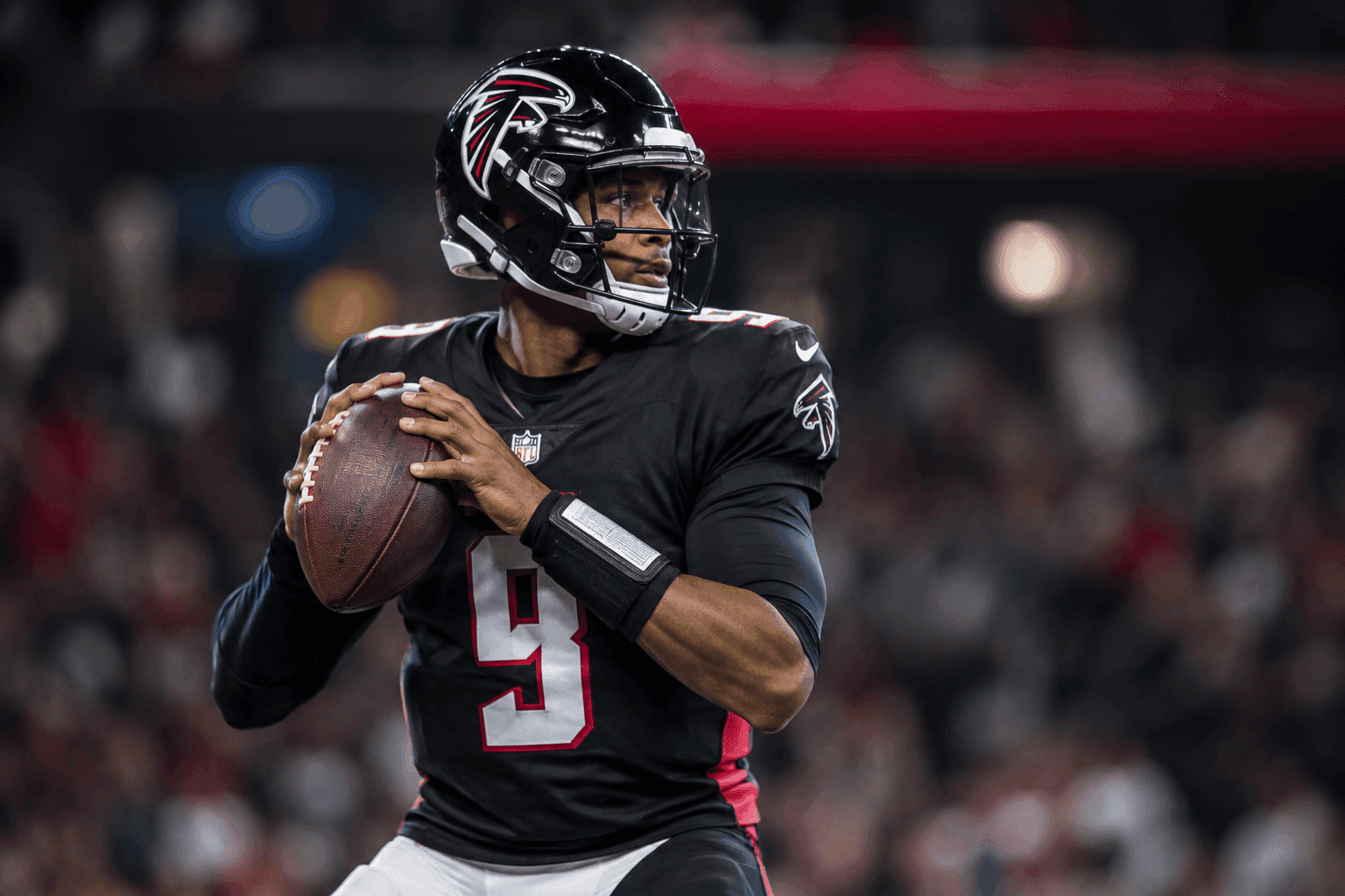 Editorial sports image for Michael Penix Jr. is Back to Save the Falcons' Cursed QB Room