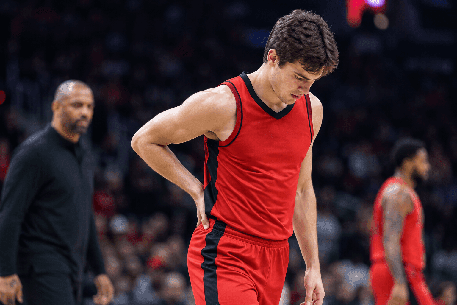 Editorial sports image for Rockets Rookie 'Iron Man' Reed Sheppard Ruled Out Saturday With Back Injury