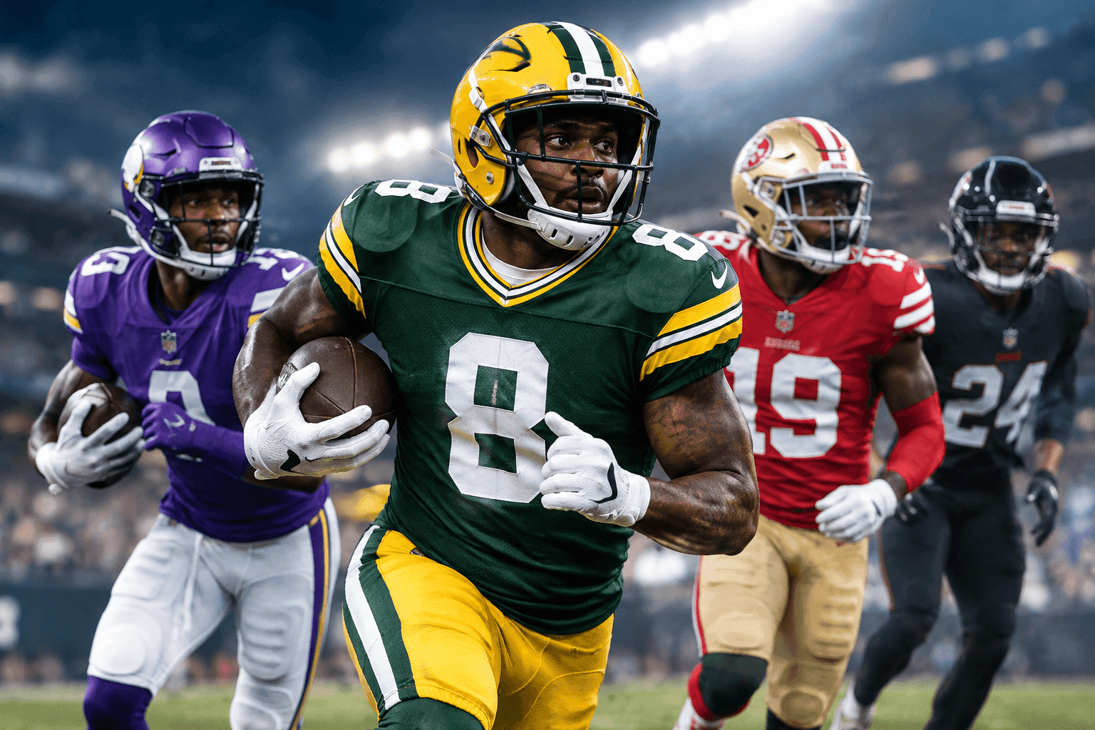 Editorial sports image for Josh Jacobs and Jordan Mason Headline Massive Sunday Activation List