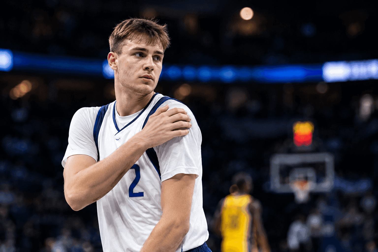 Editorial sports image for Cooper Flagg Questionable for Monday After Flagrant Foul Leads to Shoulder Sprain
