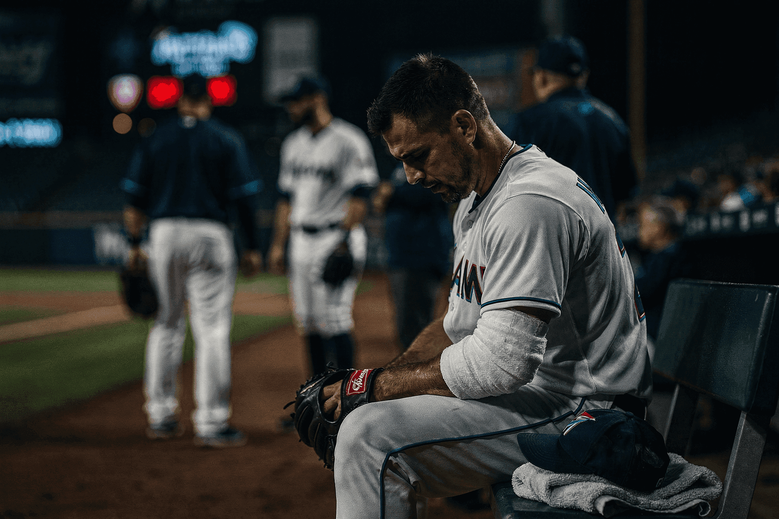 Editorial sports image for Marlins Reliever Andrew Nardi Heading for Elbow Surgery