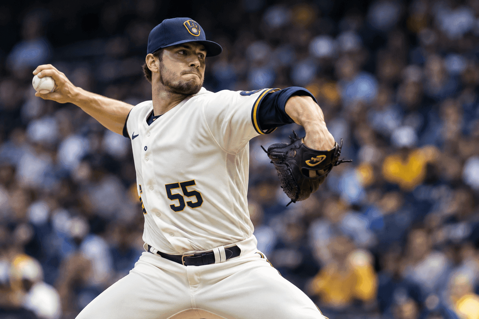 Editorial sports image for Brewers Hand the Ball to Robert Gasser for Game 3 Against the Dodgers
