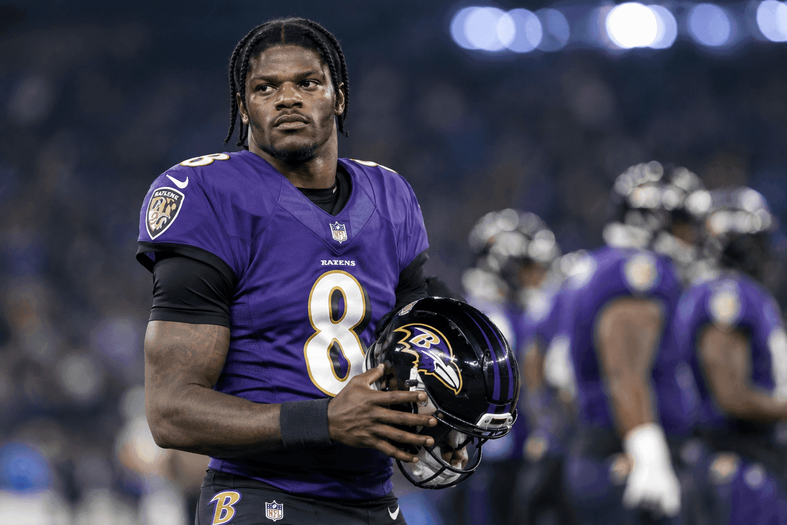 Editorial sports image for Lamar Jackson Ruled Out Again as Ravens Prepare for Browns