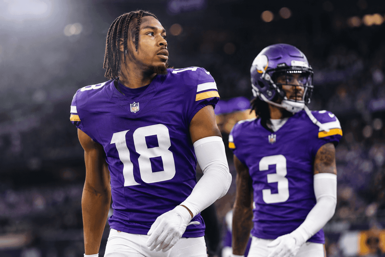 Editorial sports image for Vikings Offense in Limbo as Justin Jefferson and Jordan Addison Face Pregame Tests