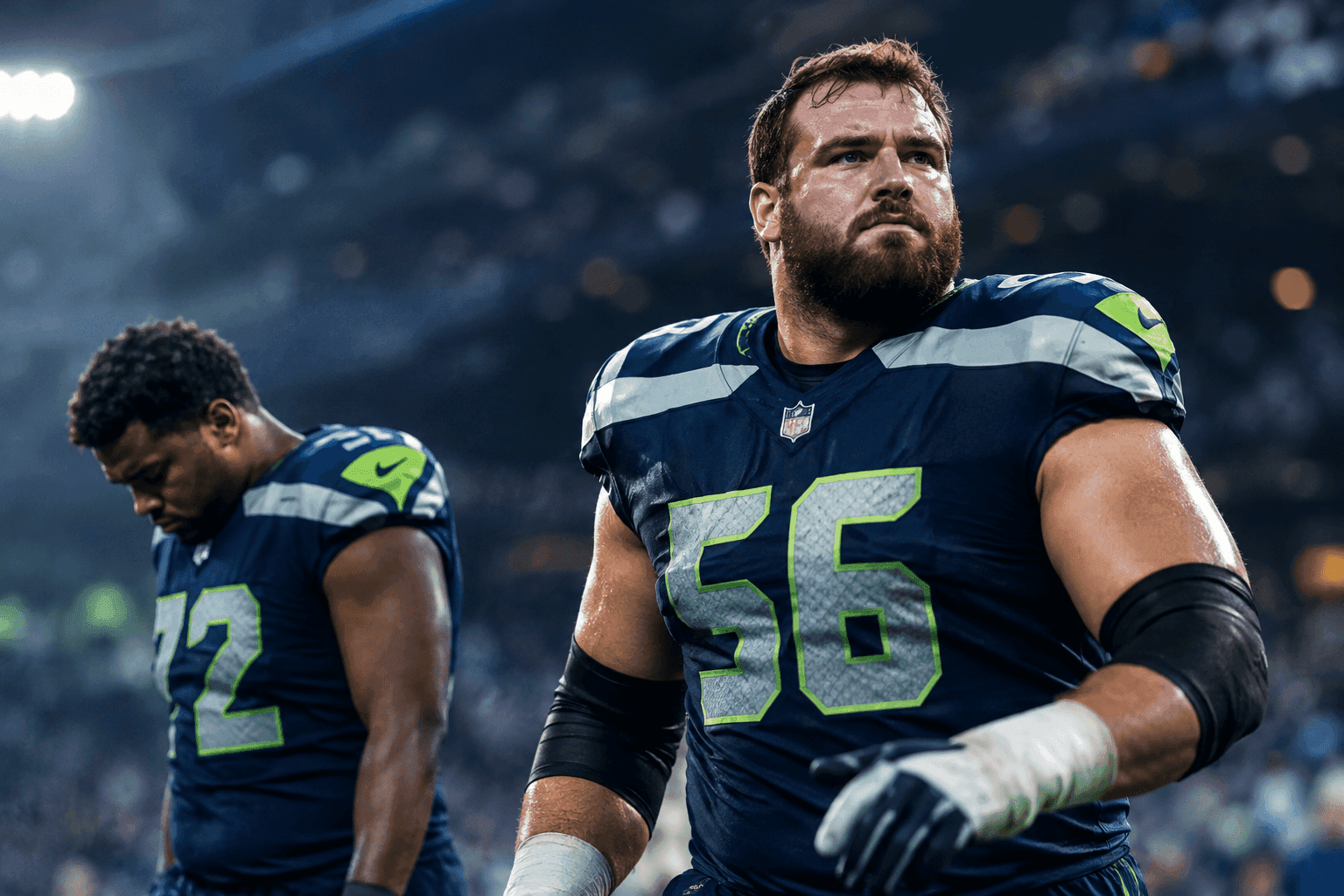 Editorial sports image for Seahawks Waive Christian Haynes to Make Room for Quenton Nelson in Ruthless Roster Upgrade