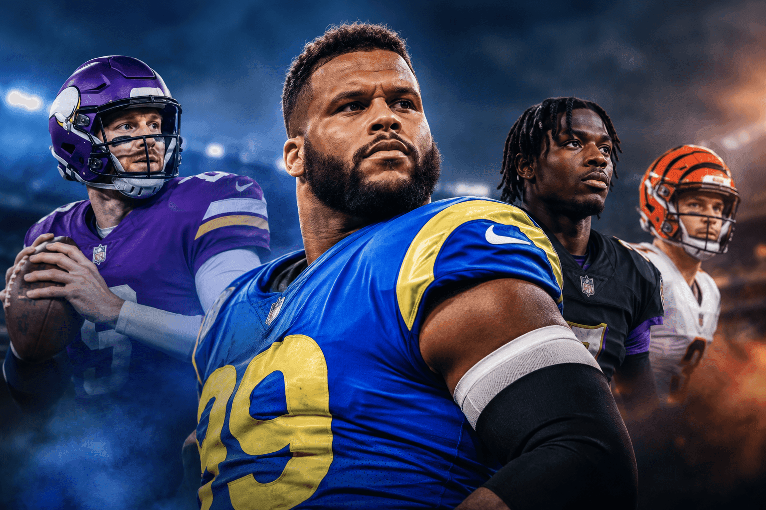 Editorial sports image for Aaron Donald Returns, Carson Wentz Starts, and the NFL News Cycle Goes Full Chaos
