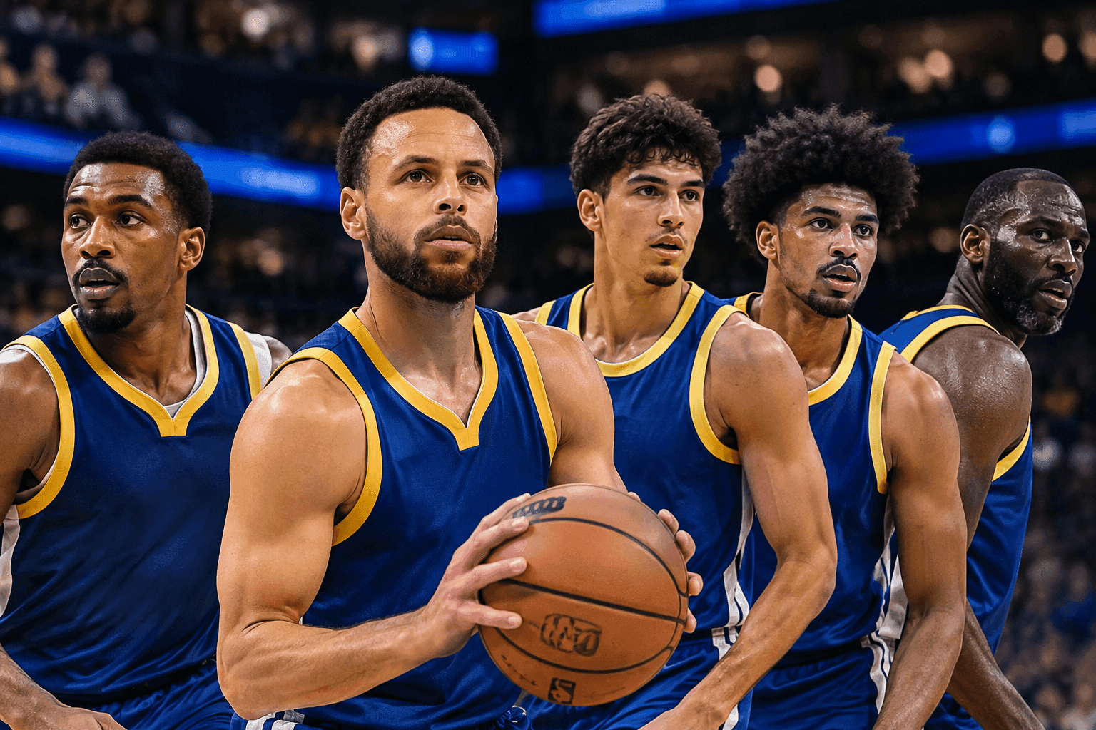 Editorial sports image for Warriors Roll Out Absurd Starting Lineup Featuring Curry, Green, and the Unknowns