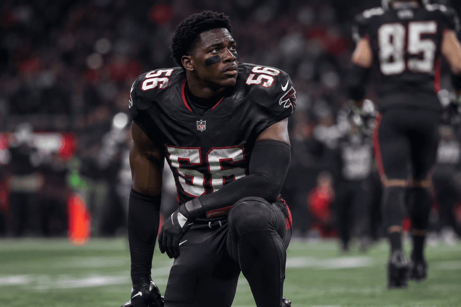 Editorial sports image for Falcons Rookie Kendal Daniels Hospitalized, Alert After Scary On-Field Injury
