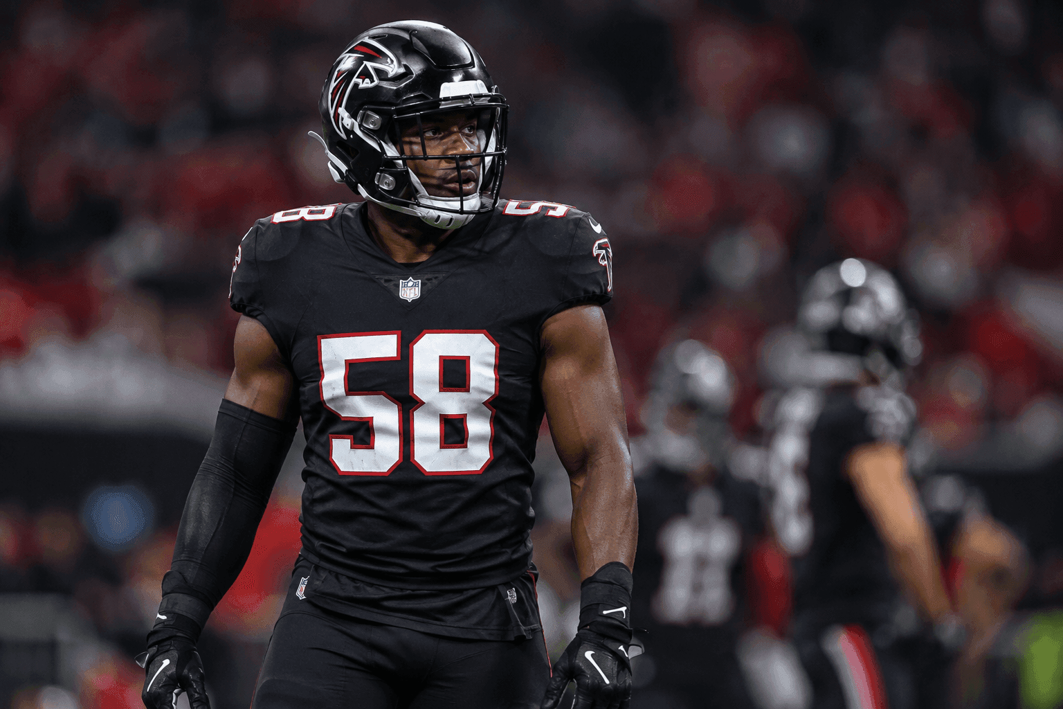 Editorial sports image for Falcons Lose Defensive Anchor Divine Deablo to Arm Injury Against Bears