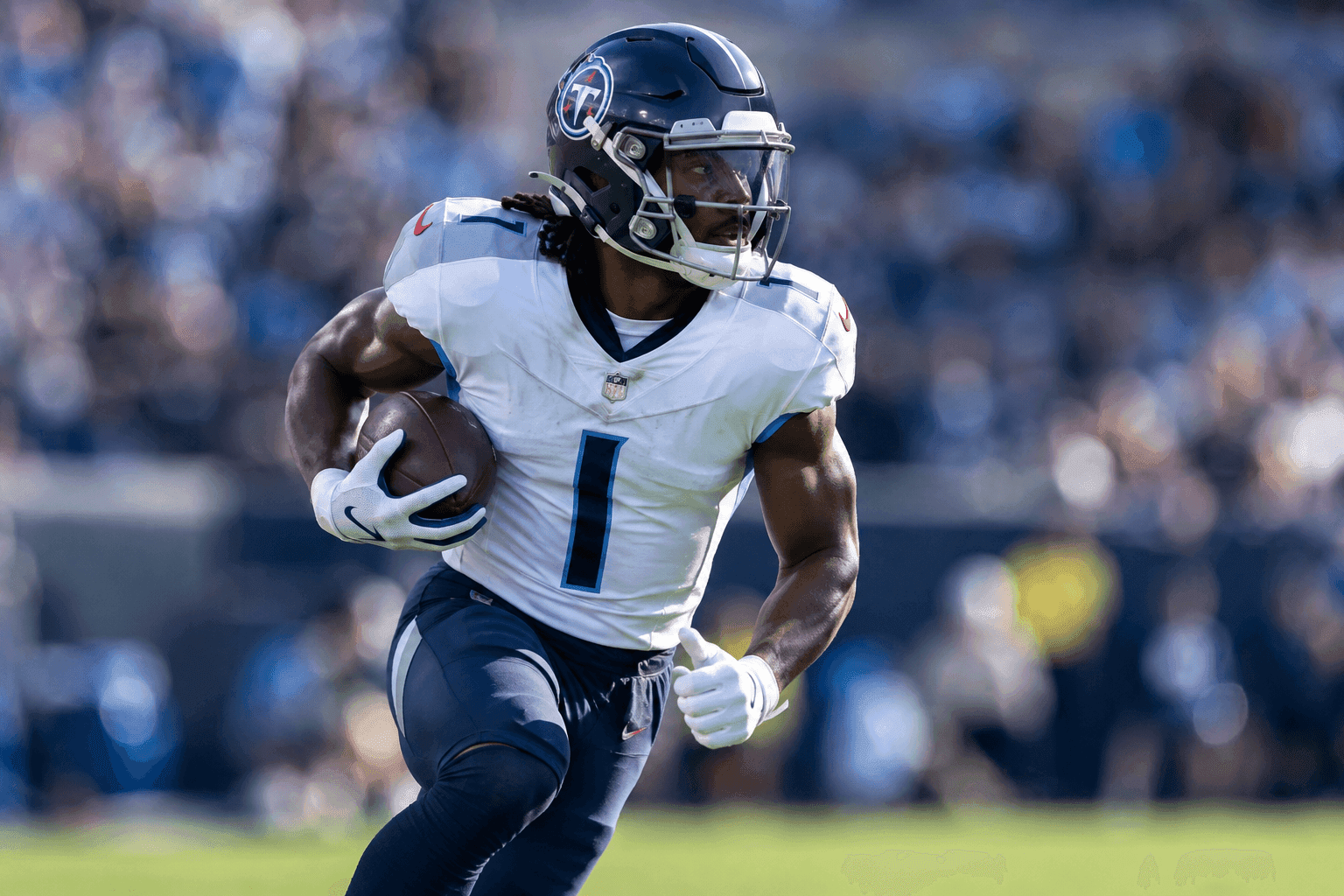 Editorial sports image for Tyjae Spears Expected to Play Through Ankle Injury Against Ravens
