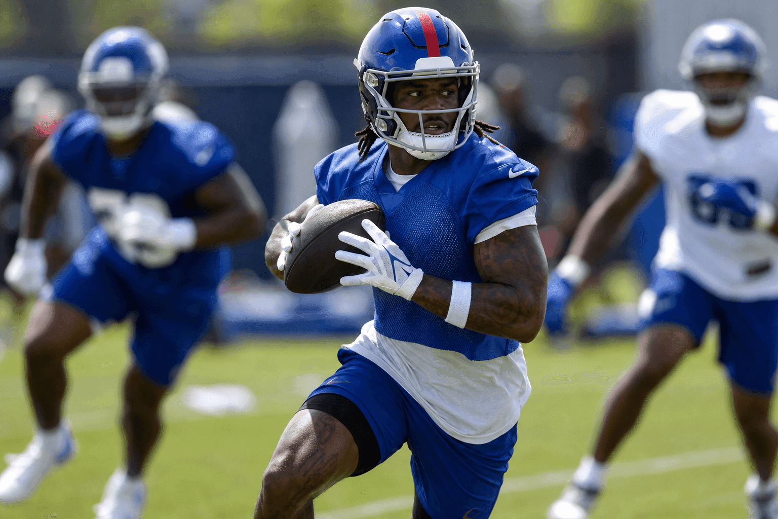 Editorial sports image for Malik Nabers Sheds the Bubble Wrap as Week 1 Approaches